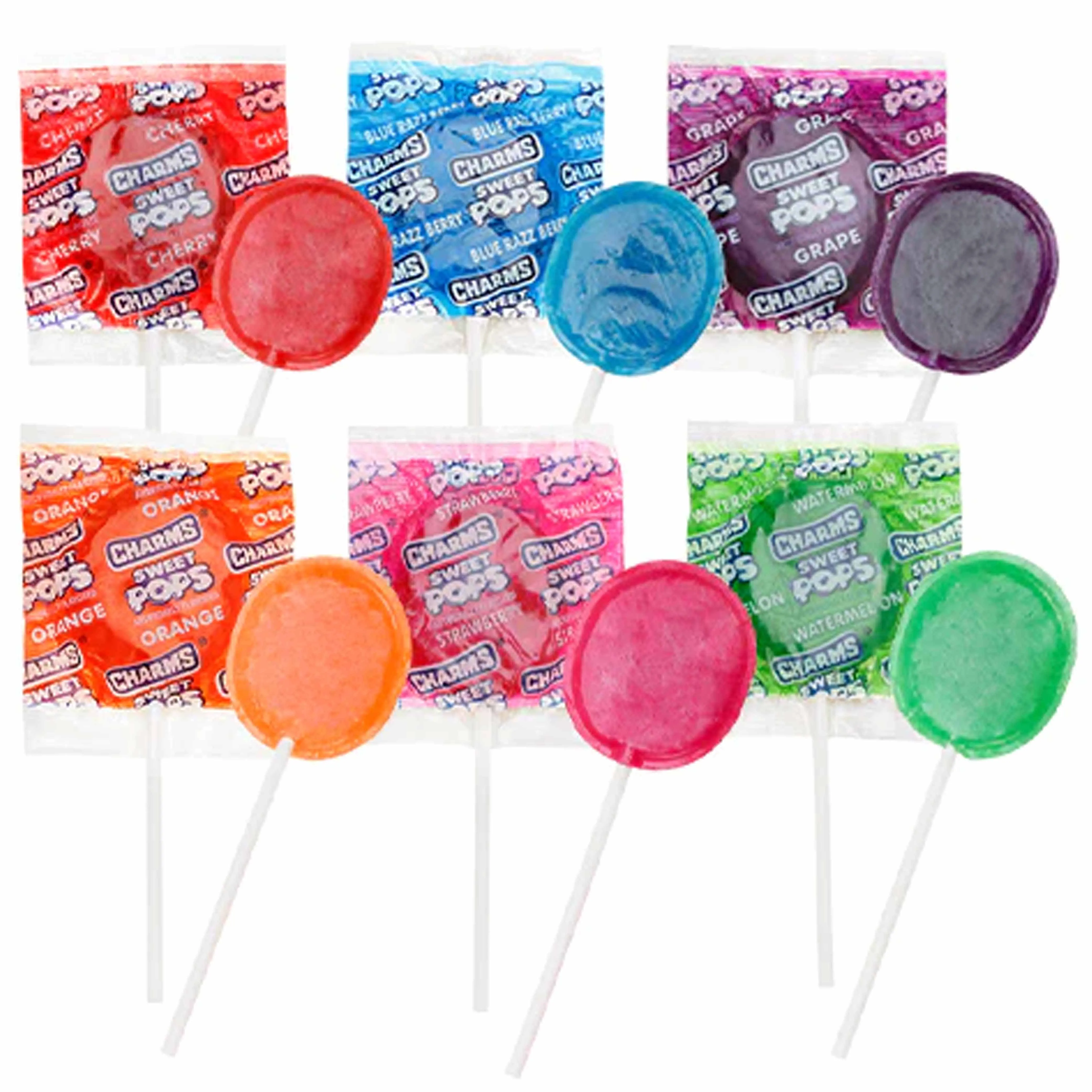 48ct Charms Sweet Pops Suckers Candy Flat Lollypop Lollipops Bulk Candies Treats