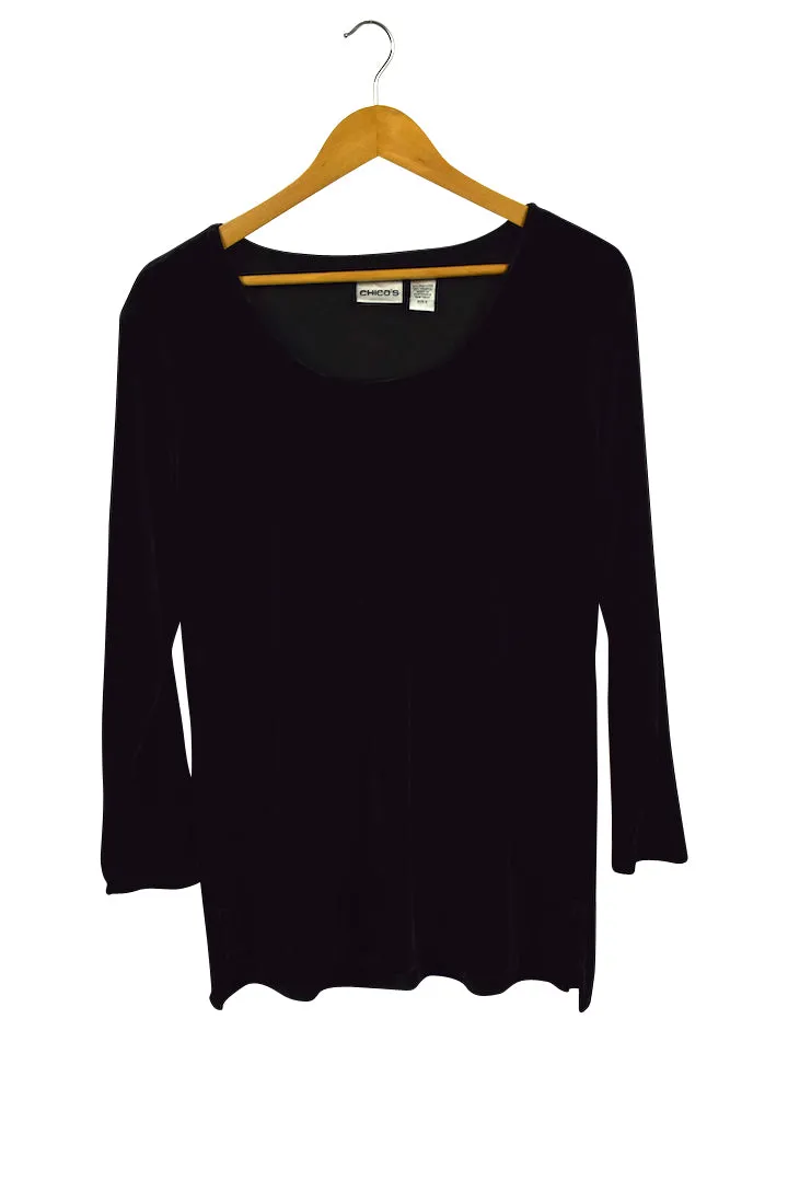 90s Chico's Brand Velour Top
