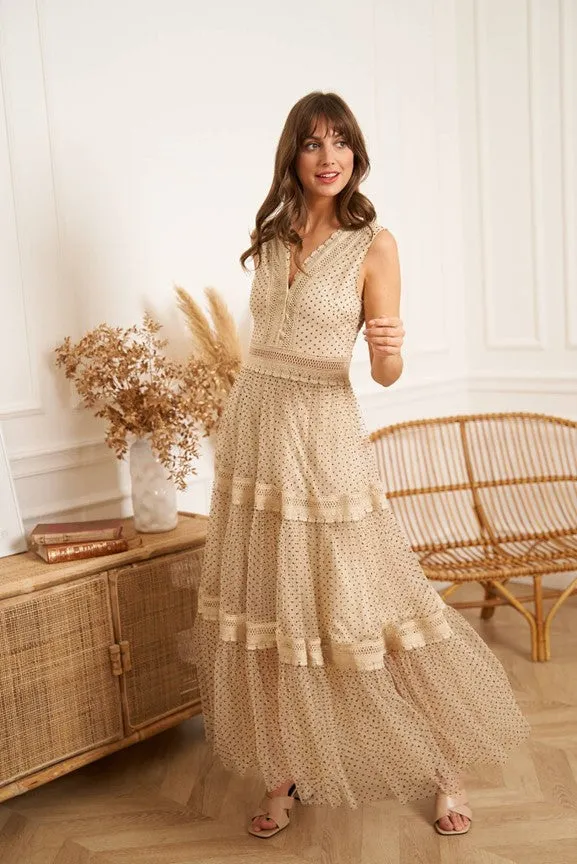 Aali Tiered Tulle Midi Dress
