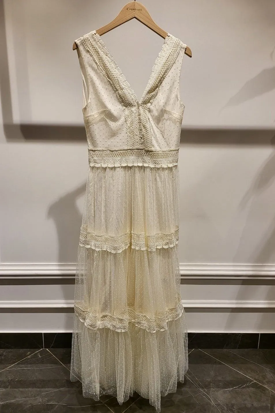 Aali Tiered Tulle Midi Dress
