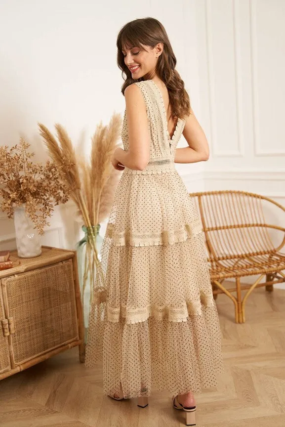 Aali Tiered Tulle Midi Dress