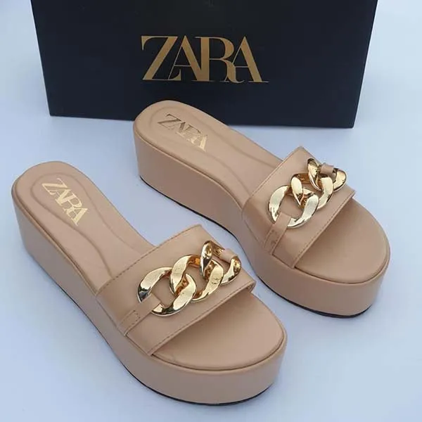 Brand Logo Soft Wedge Slipper