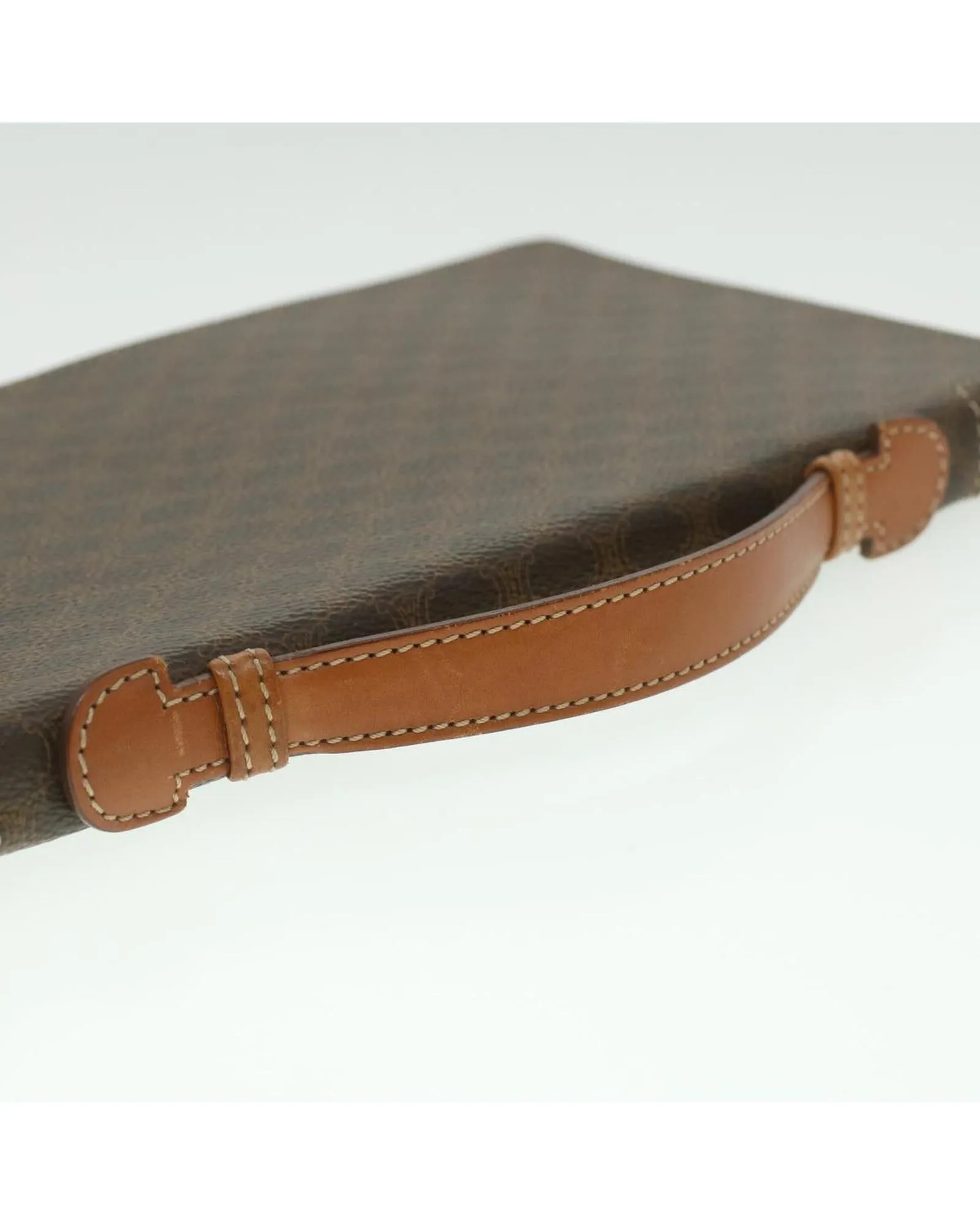 Canvas Travel Case in Brown PVC Leather by Celine