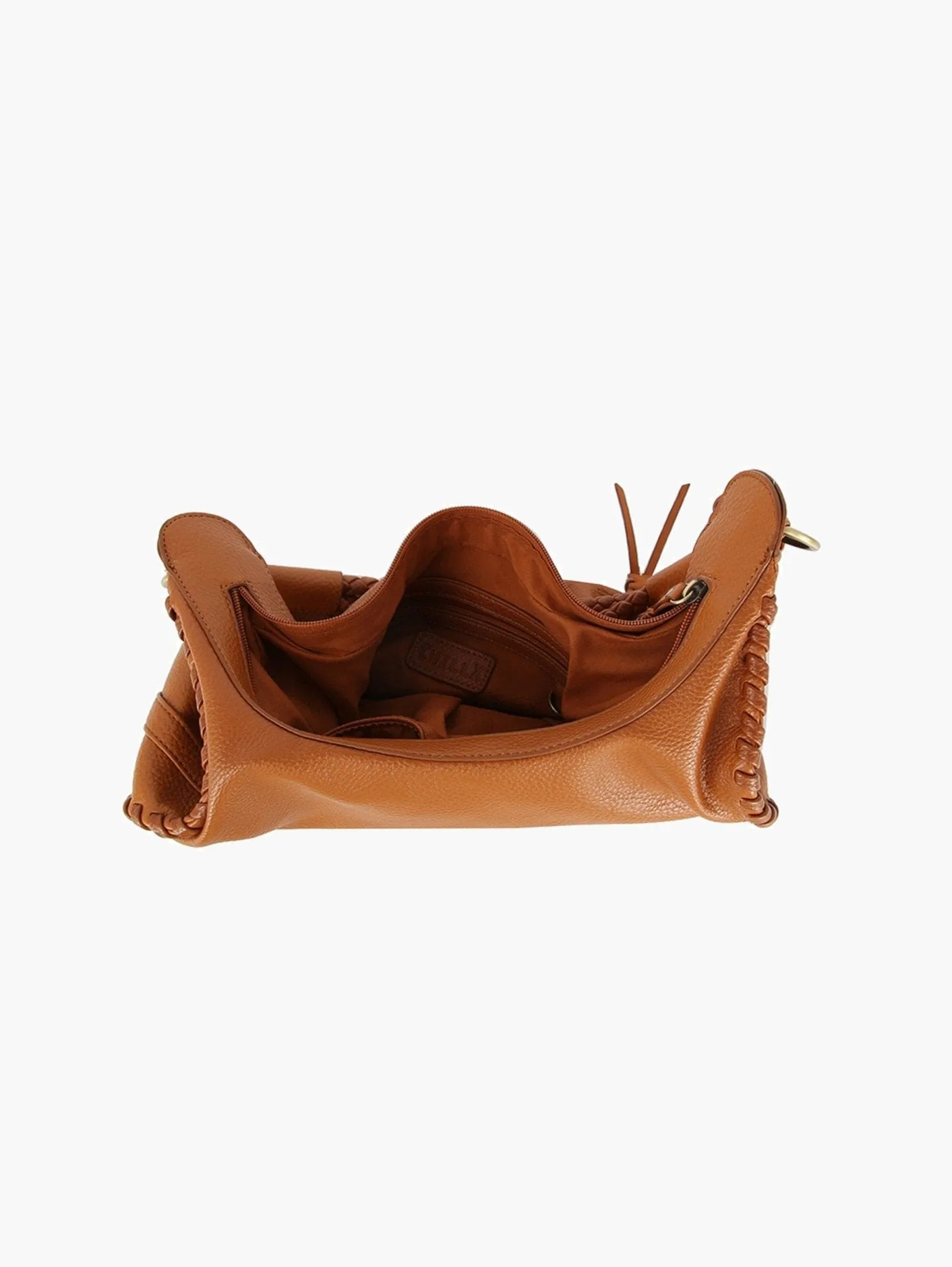 CMS049 Delia Whipstitch Hobo Shoulder Bag