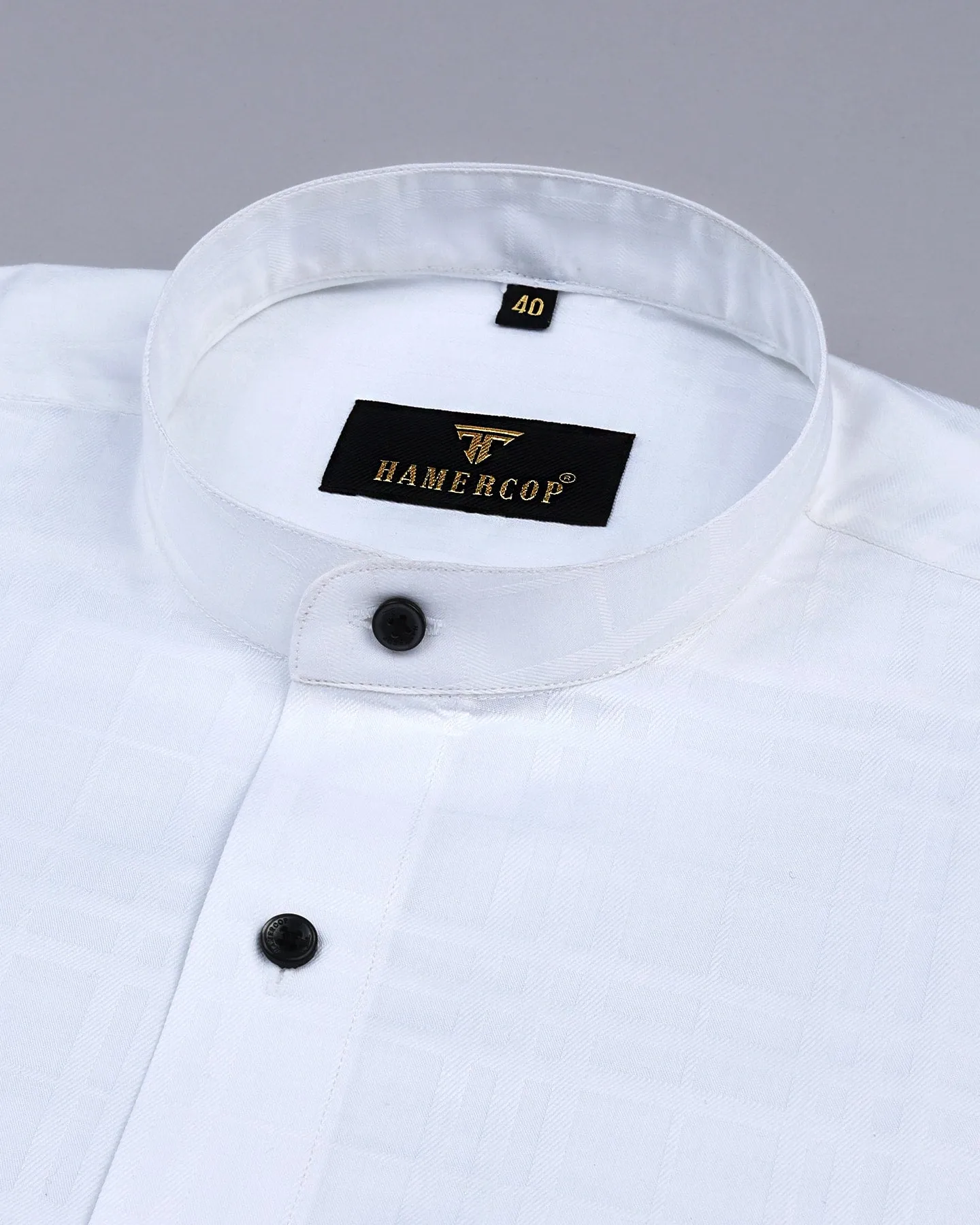 Duck White Self Checked Premium Jacquard Dobby Cotton Shirt