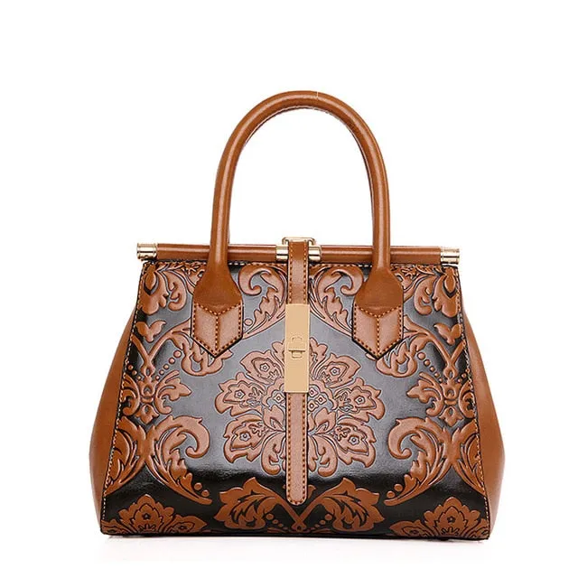 Embossed Leather Women Handbag