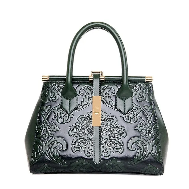 Embossed Leather Women Handbag