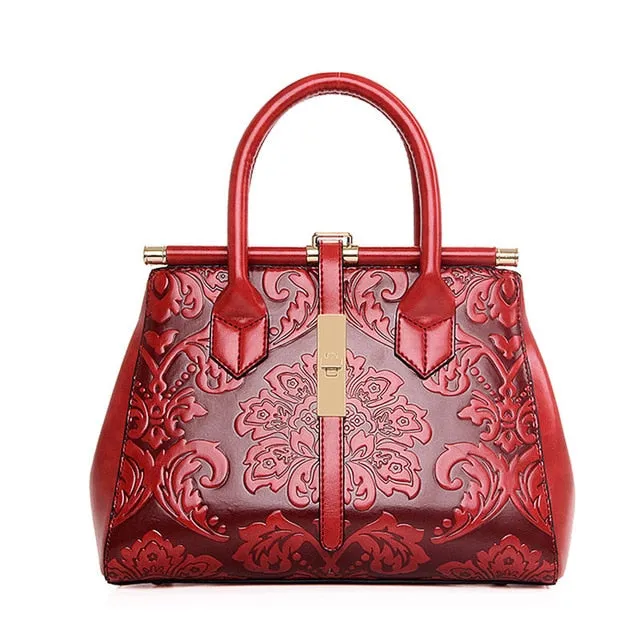 Embossed Leather Women Handbag