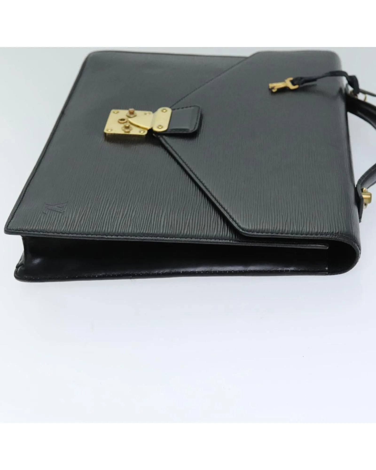 Epi Leather Porte Documents Bandouliere Briefcase with Shoulder Strap and Keys