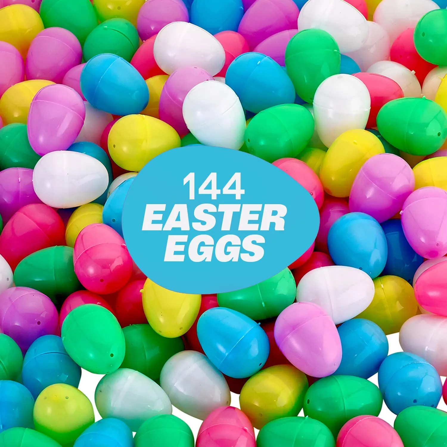 Kicko Easter Eggs - 144 Pack - 2 Inch - for Kids, Party Favors, Stocking Stuffers
