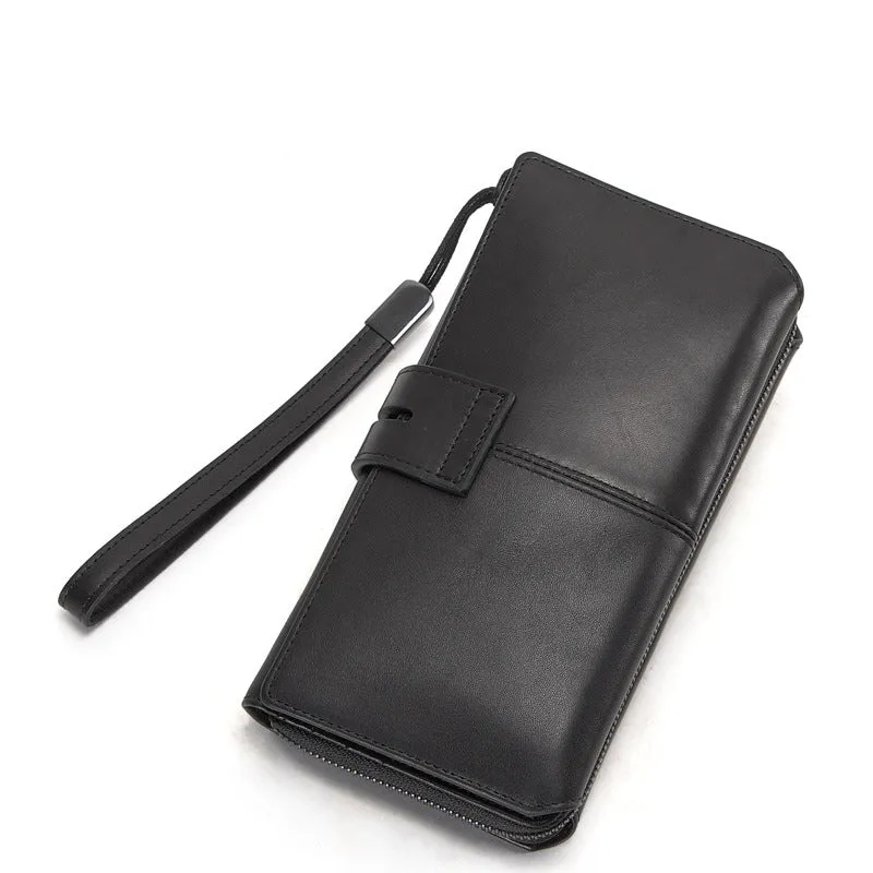 Men's Leather Wallet Leather Purse Hand Bag Clutch Bag Card Package Storage Bag For Gift