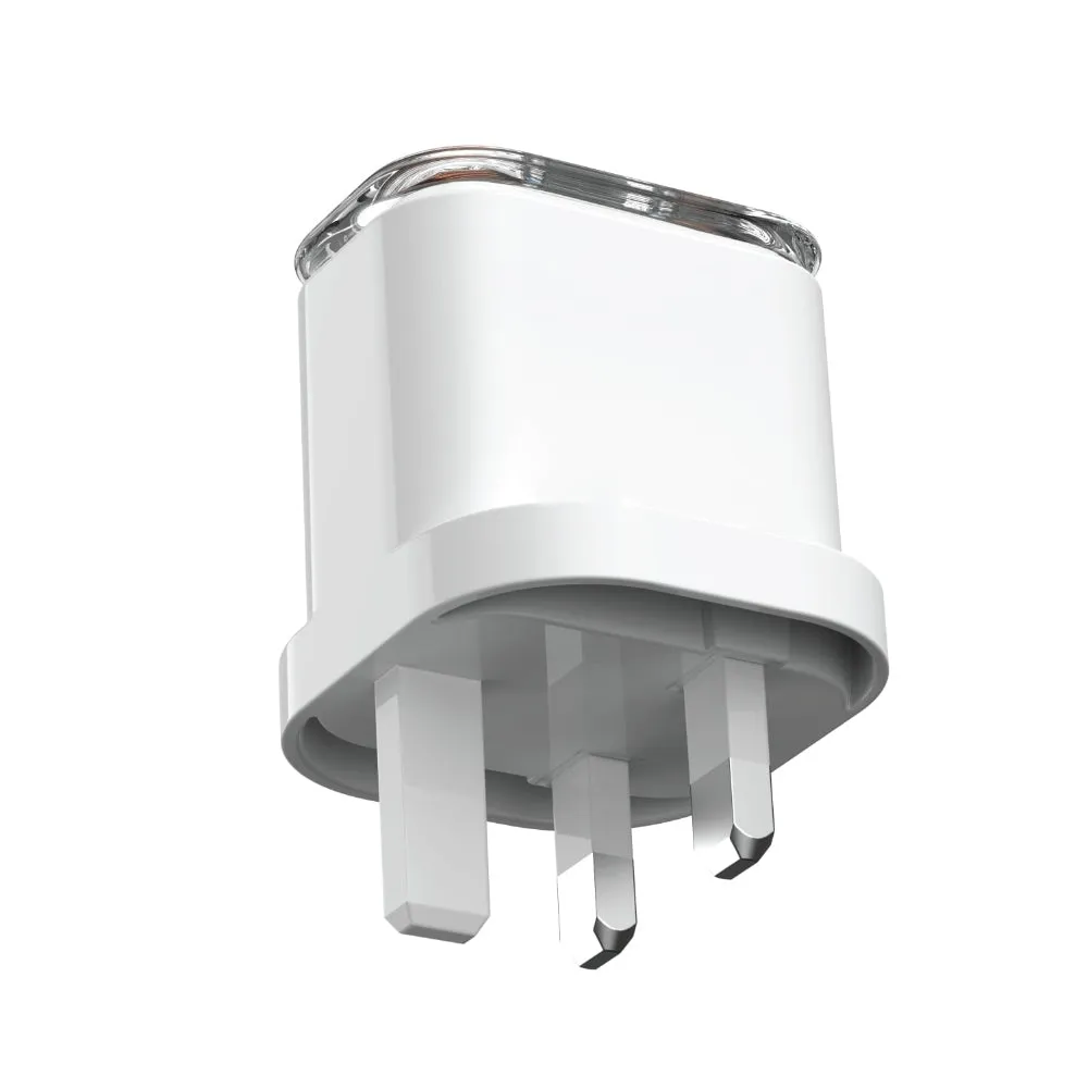 MOMAX 1 CHARGE FLOW PD 35W GAN Wall Charger 2 Ports - UK - Transparent White
