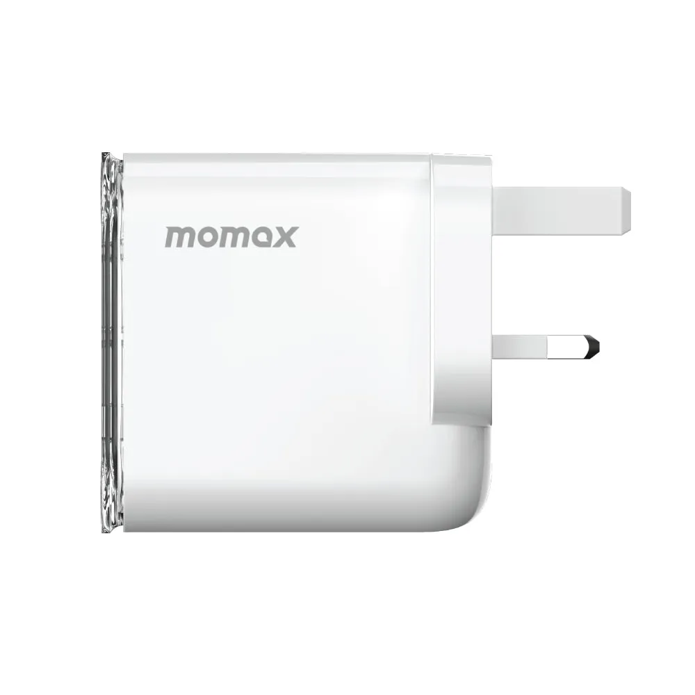 MOMAX 1 CHARGE FLOW PD 80W GAN Wall Charger 3 Ports - UK - Transparent White (Copy)
