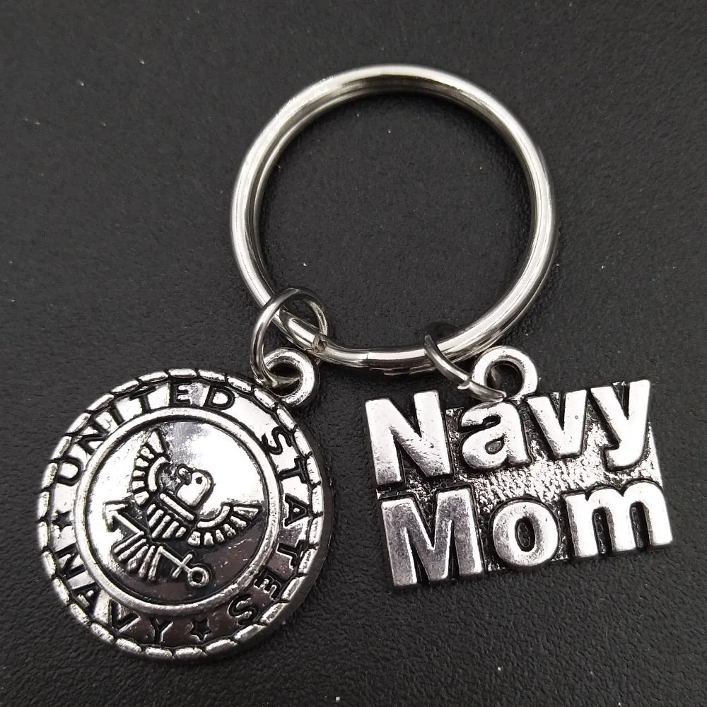 Navy Mom Keychain