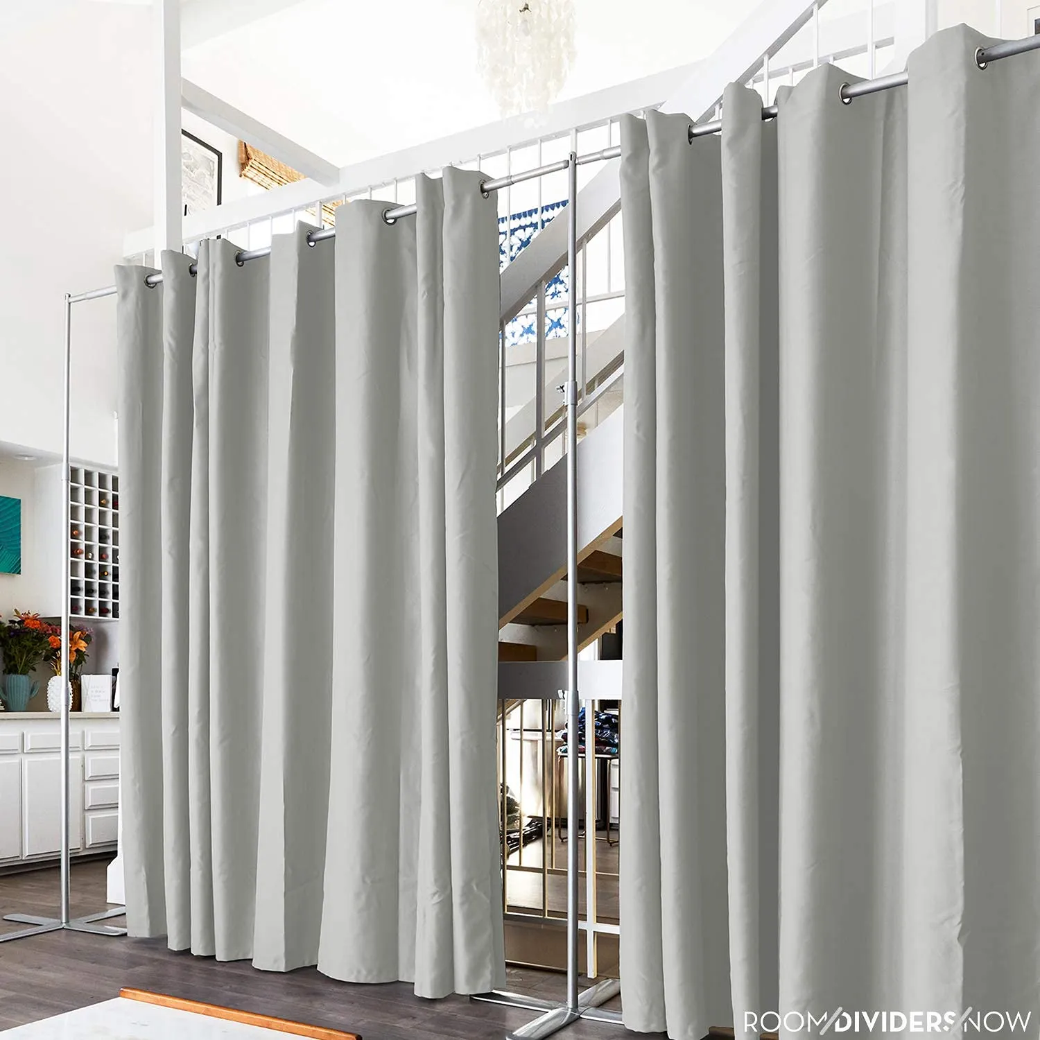 Room Divider Curtain, 9ft Tall X 15ft Wide (Stone White)