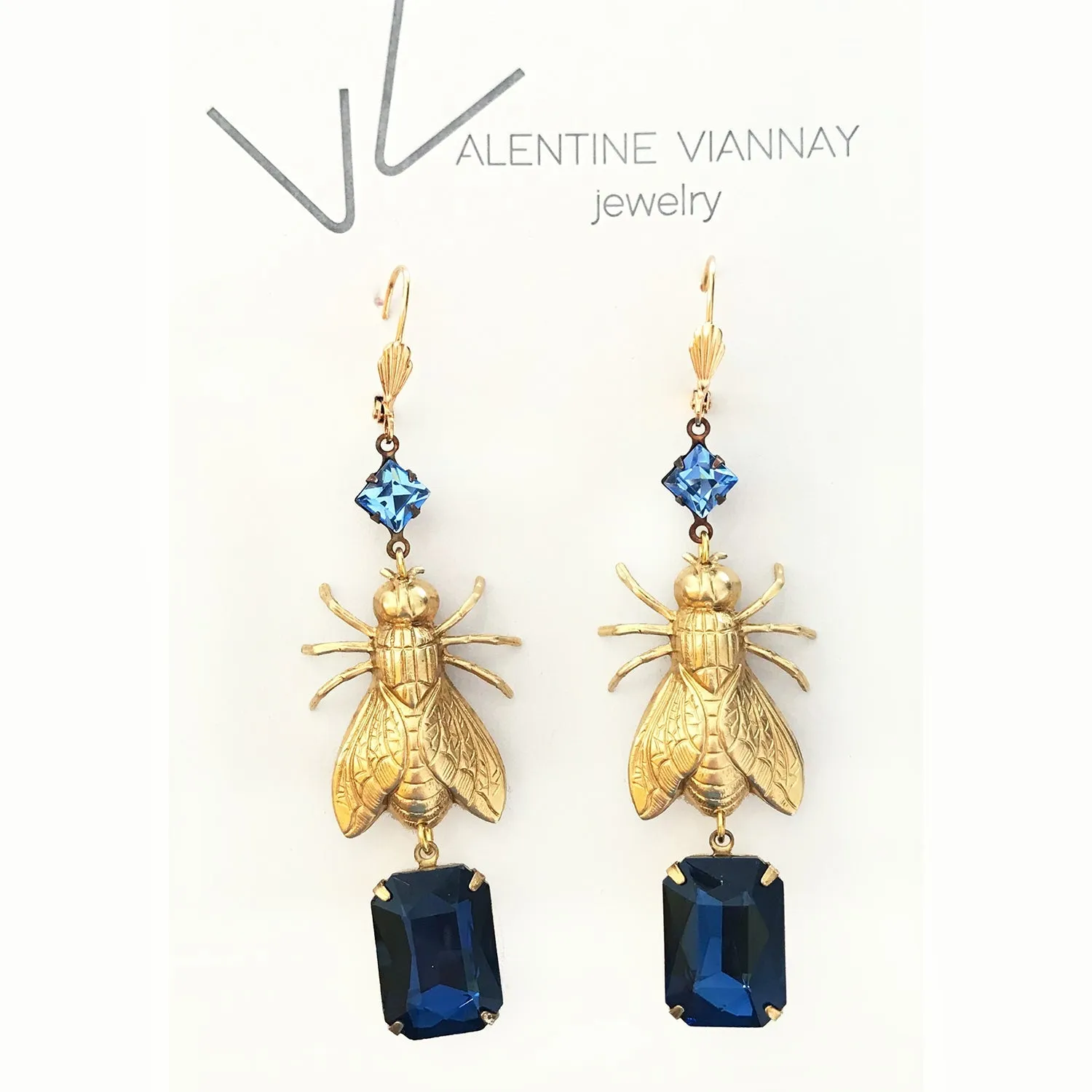 Silver Bee - Fly bug earrings