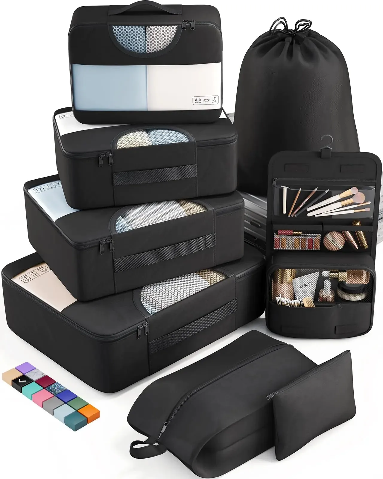 Veken 8 Set Packing Cubes for Suitcases-Travel Bag Organizers for Carry on Luggage