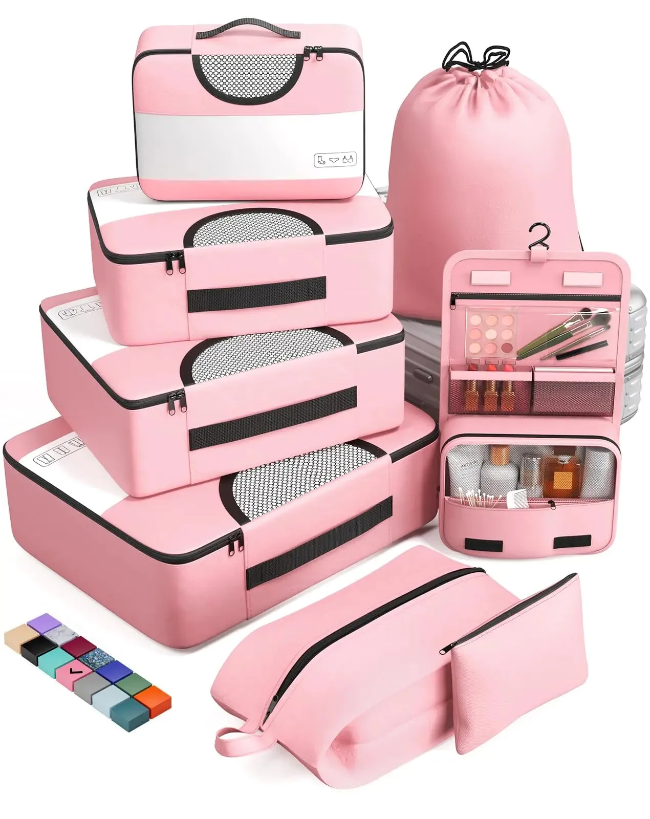 Veken 8 Set Packing Cubes for Suitcases-Travel Bag Organizers for Carry on Luggage