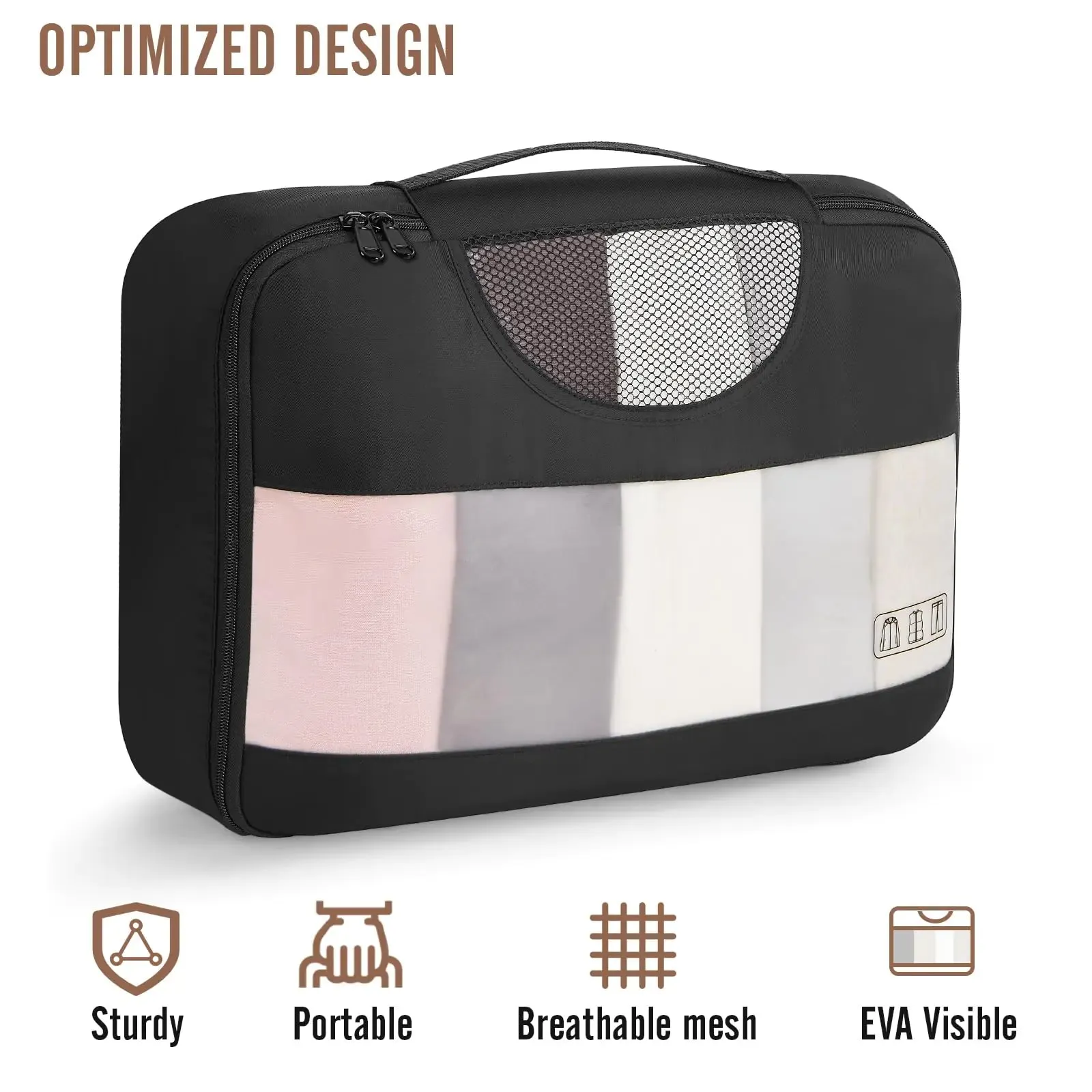 Veken 8 Set Packing Cubes for Suitcases-Travel Bag Organizers for Carry on Luggage