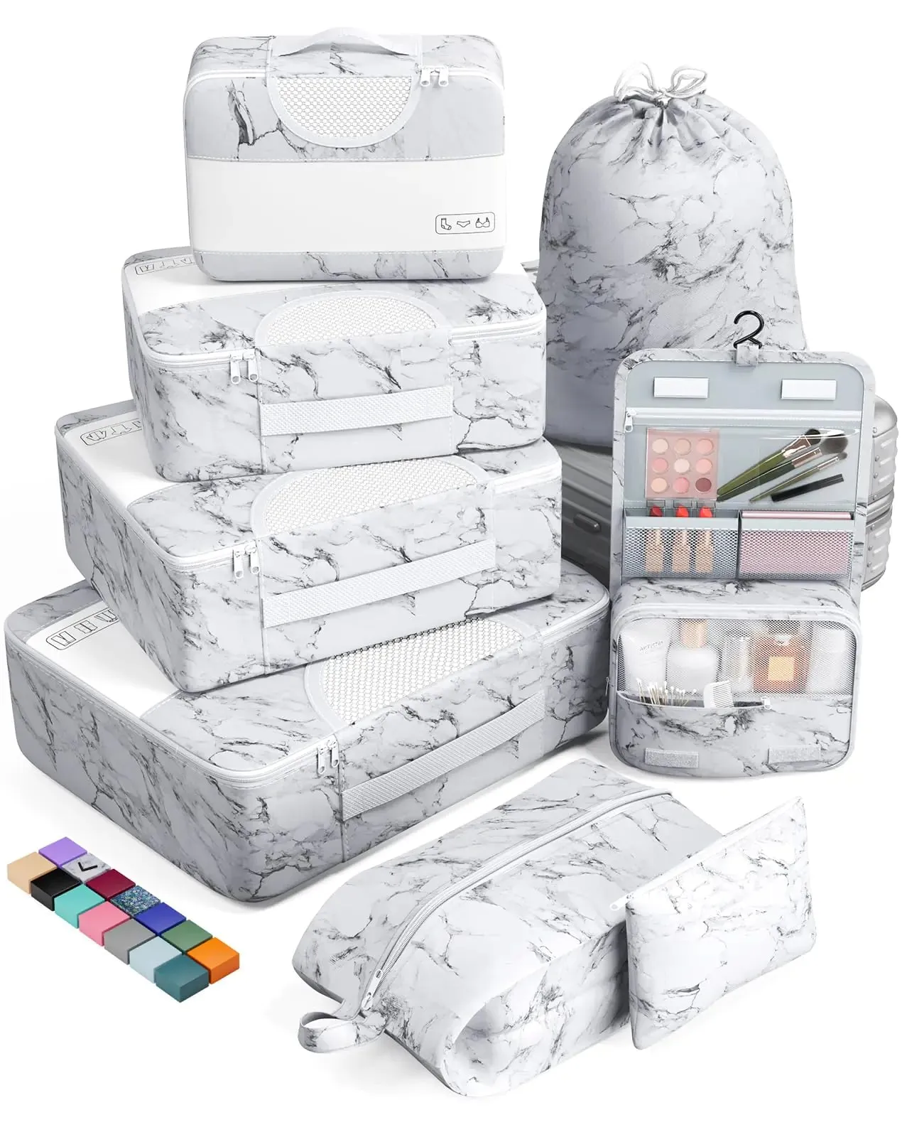 Veken 8 Set Packing Cubes for Suitcases-Travel Bag Organizers for Carry on Luggage