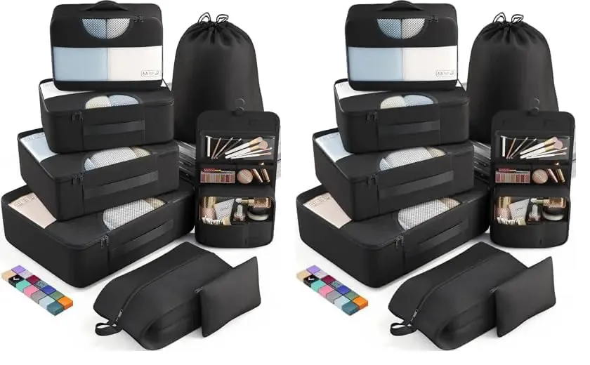 Veken 8 Set Packing Cubes for Suitcases-Travel Bag Organizers for Carry on Luggage