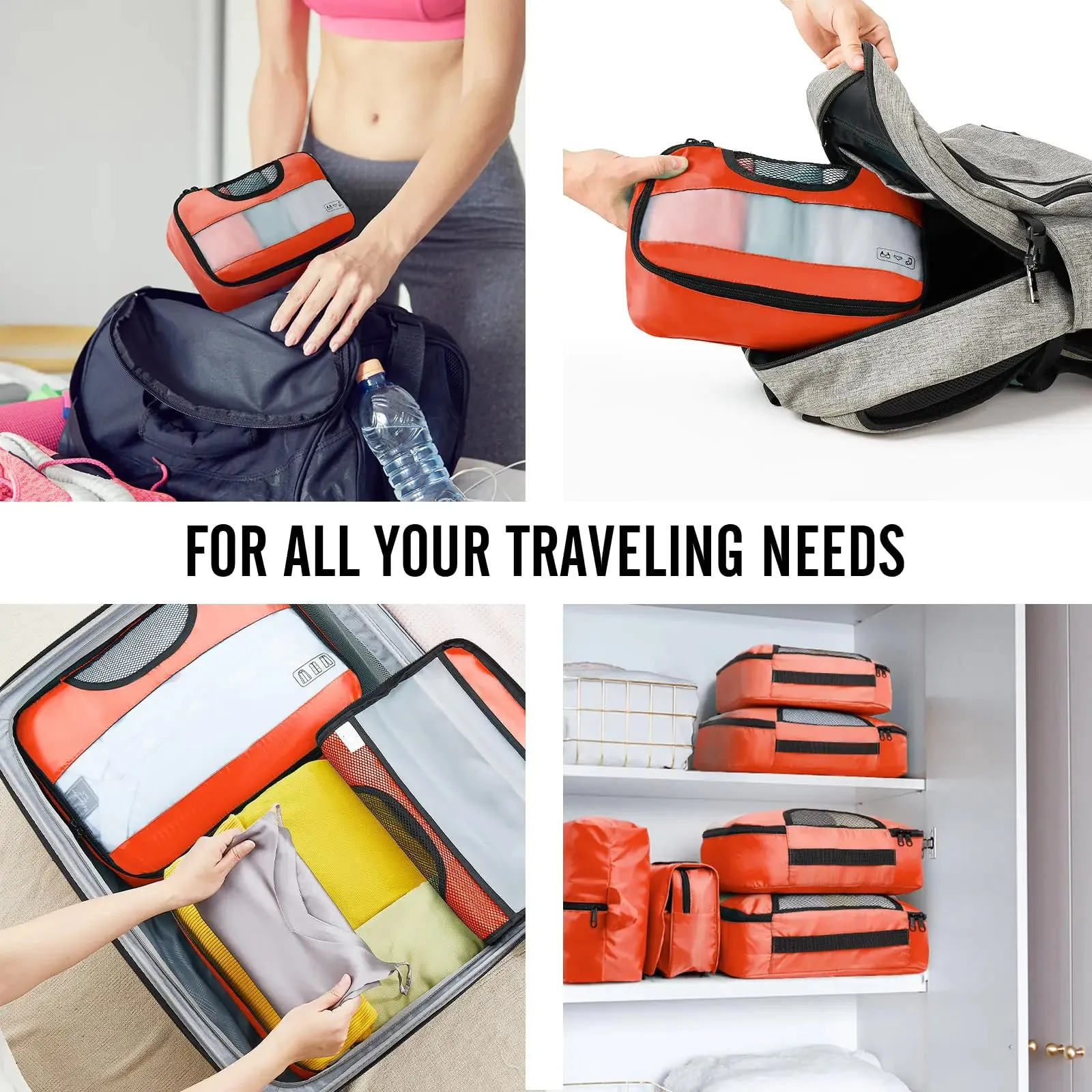 Veken 8 Set Packing Cubes for Suitcases-Travel Bag Organizers for Carry on Luggage