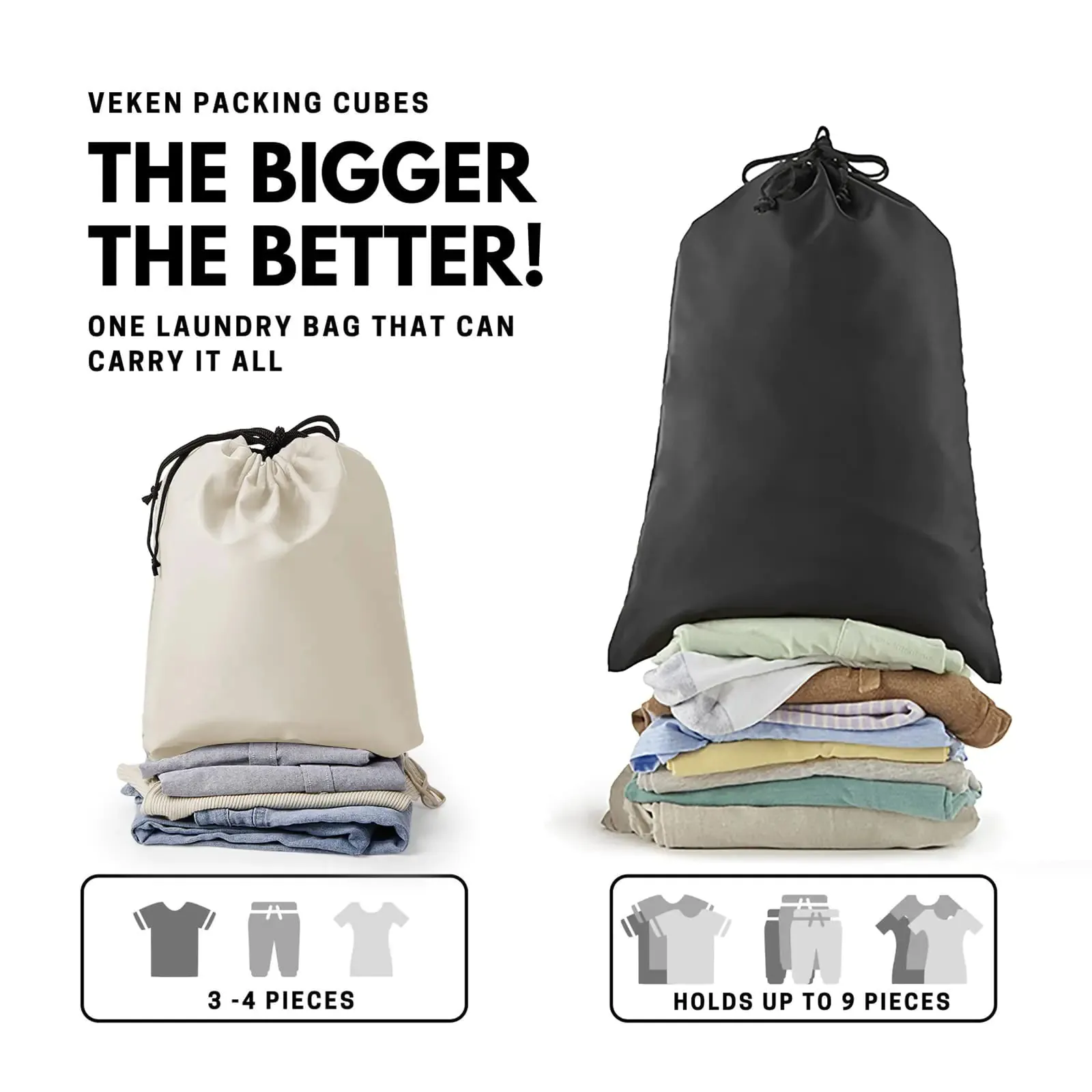 Veken 8 Set Packing Cubes for Suitcases-Travel Bag Organizers for Carry on Luggage