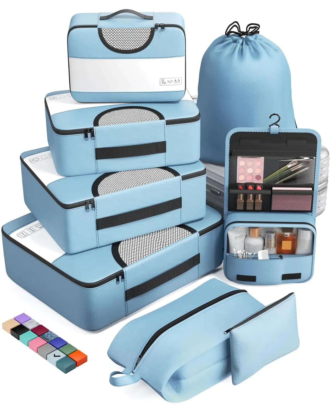 Veken 8 Set Packing Cubes for Suitcases-Travel Bag Organizers for Carry on Luggage