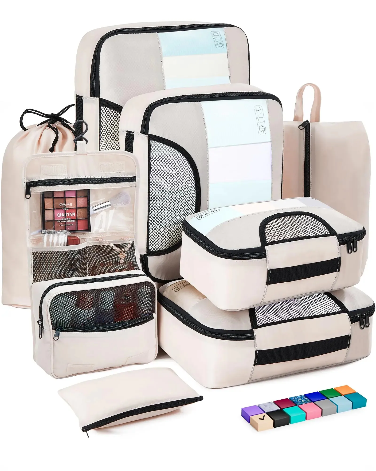 Veken 8 Set Packing Cubes for Suitcases-Travel Bag Organizers for Carry on Luggage
