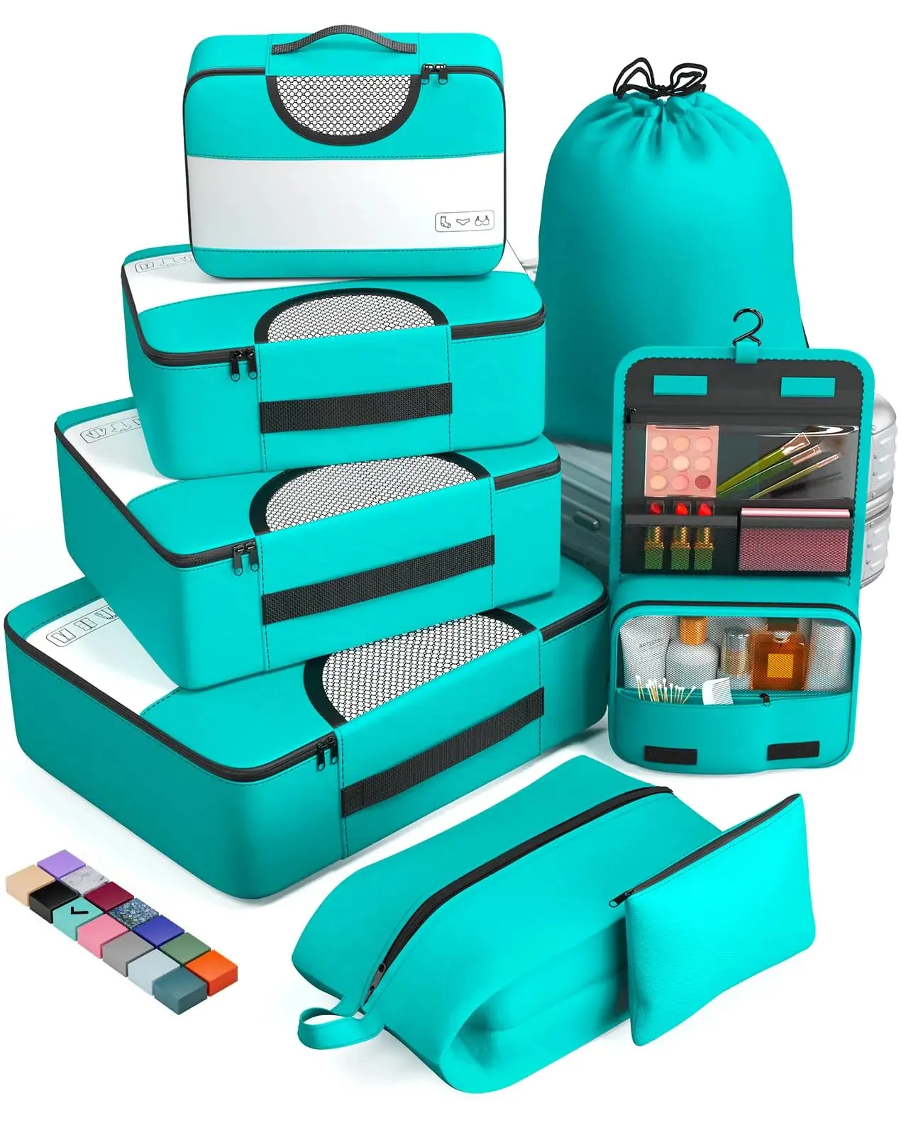 Veken 8 Set Packing Cubes for Suitcases-Travel Bag Organizers for Carry on Luggage