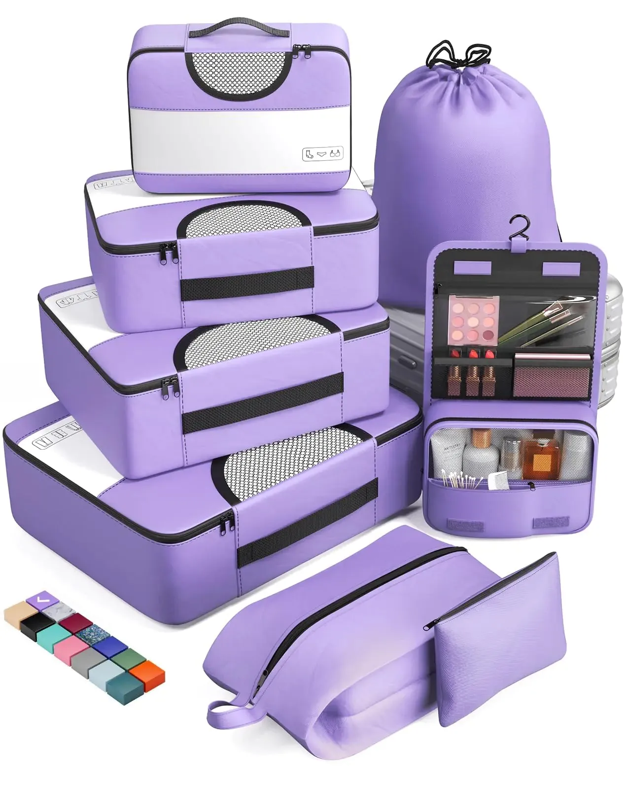 Veken 8 Set Packing Cubes for Suitcases-Travel Bag Organizers for Carry on Luggage