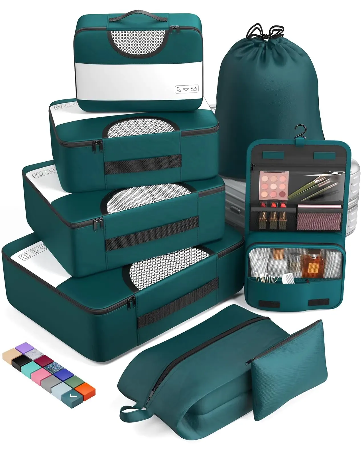 Veken 8 Set Packing Cubes for Suitcases-Travel Bag Organizers for Carry on Luggage