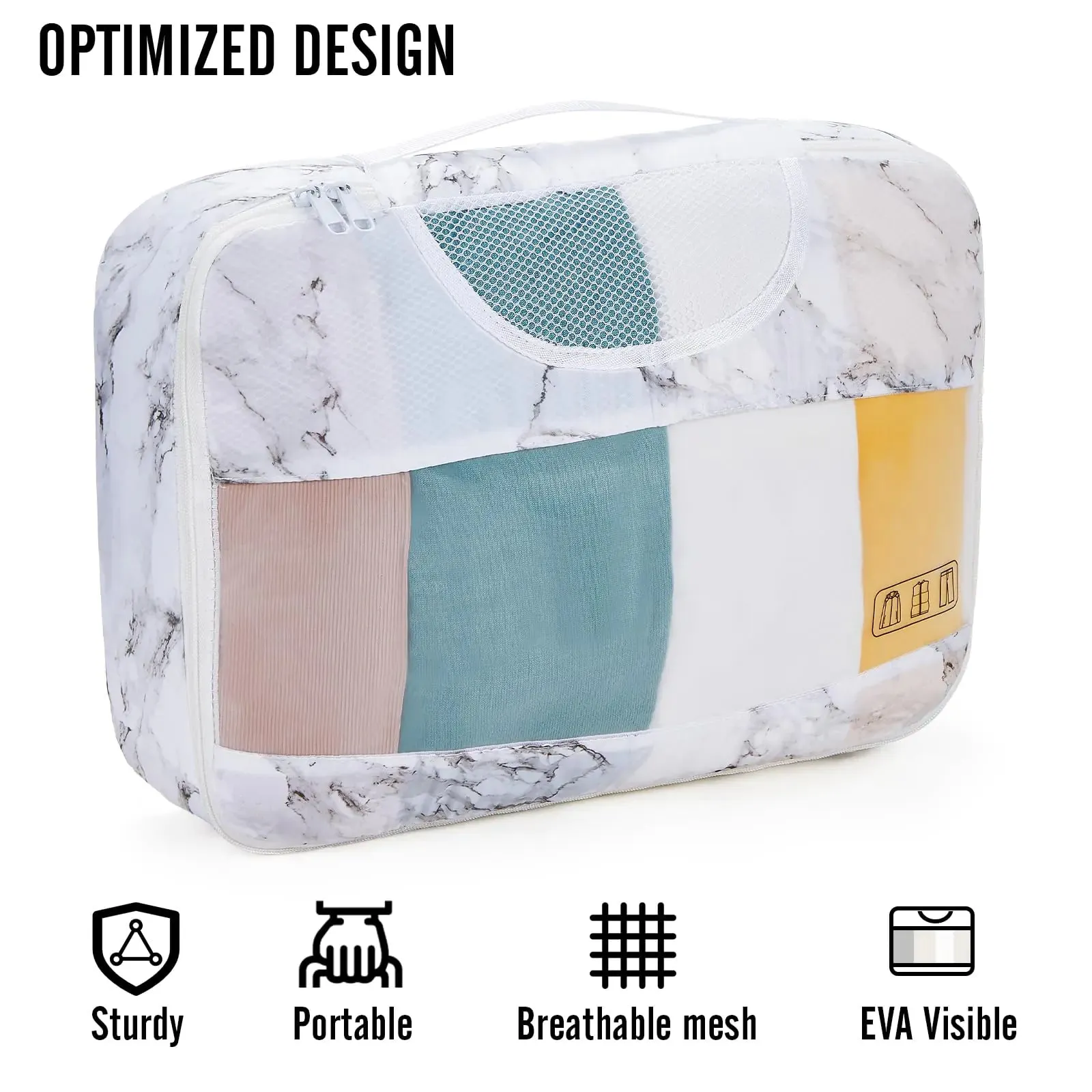 Veken 8 Set Packing Cubes for Suitcases-Travel Bag Organizers for Carry on Luggage