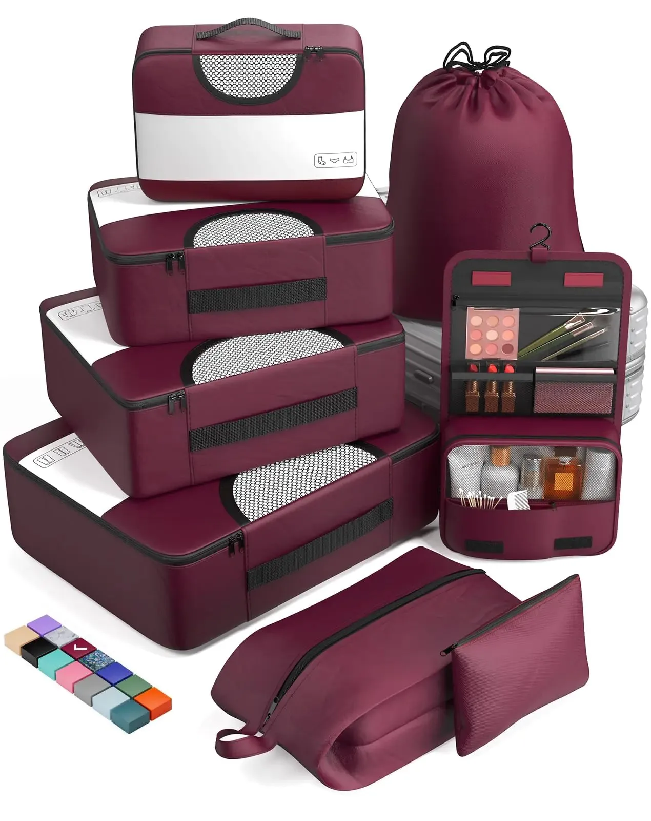 Veken 8 Set Packing Cubes for Suitcases-Travel Bag Organizers for Carry on Luggage