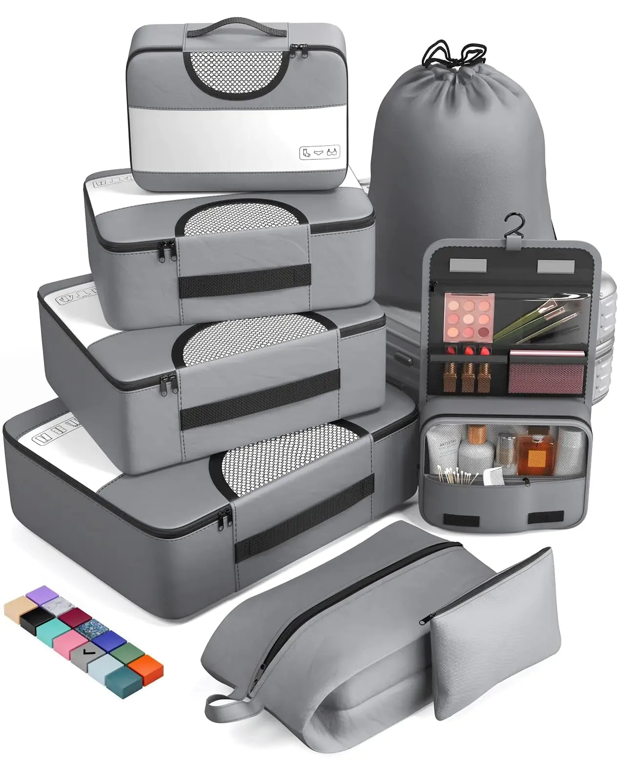 Veken 8 Set Packing Cubes for Suitcases-Travel Bag Organizers for Carry on Luggage