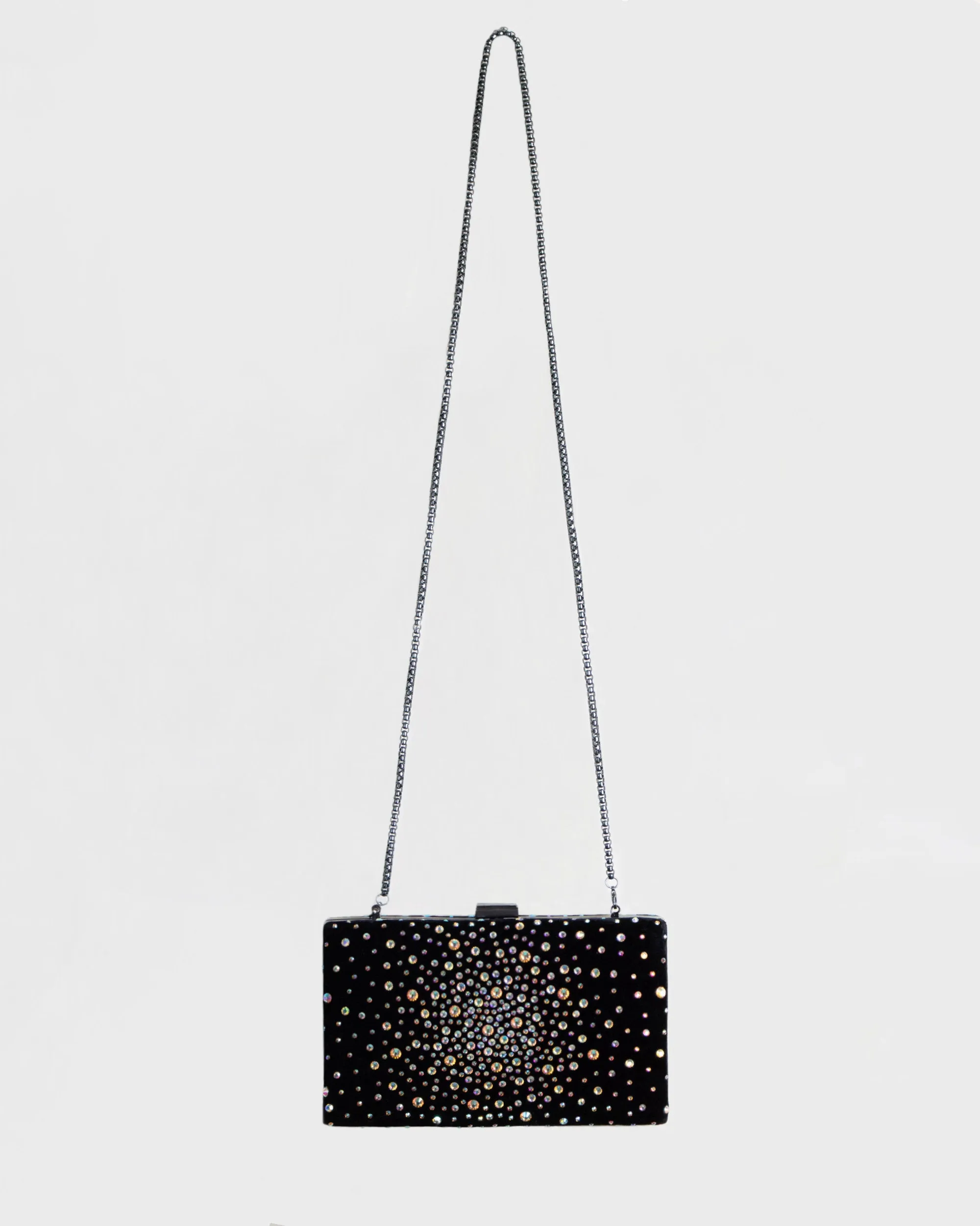 Velvet Clutch With Rhinestones